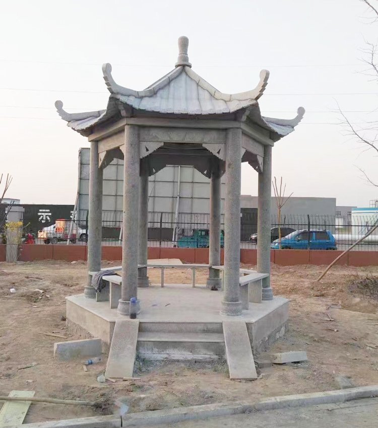 别墅園林六角石亭子